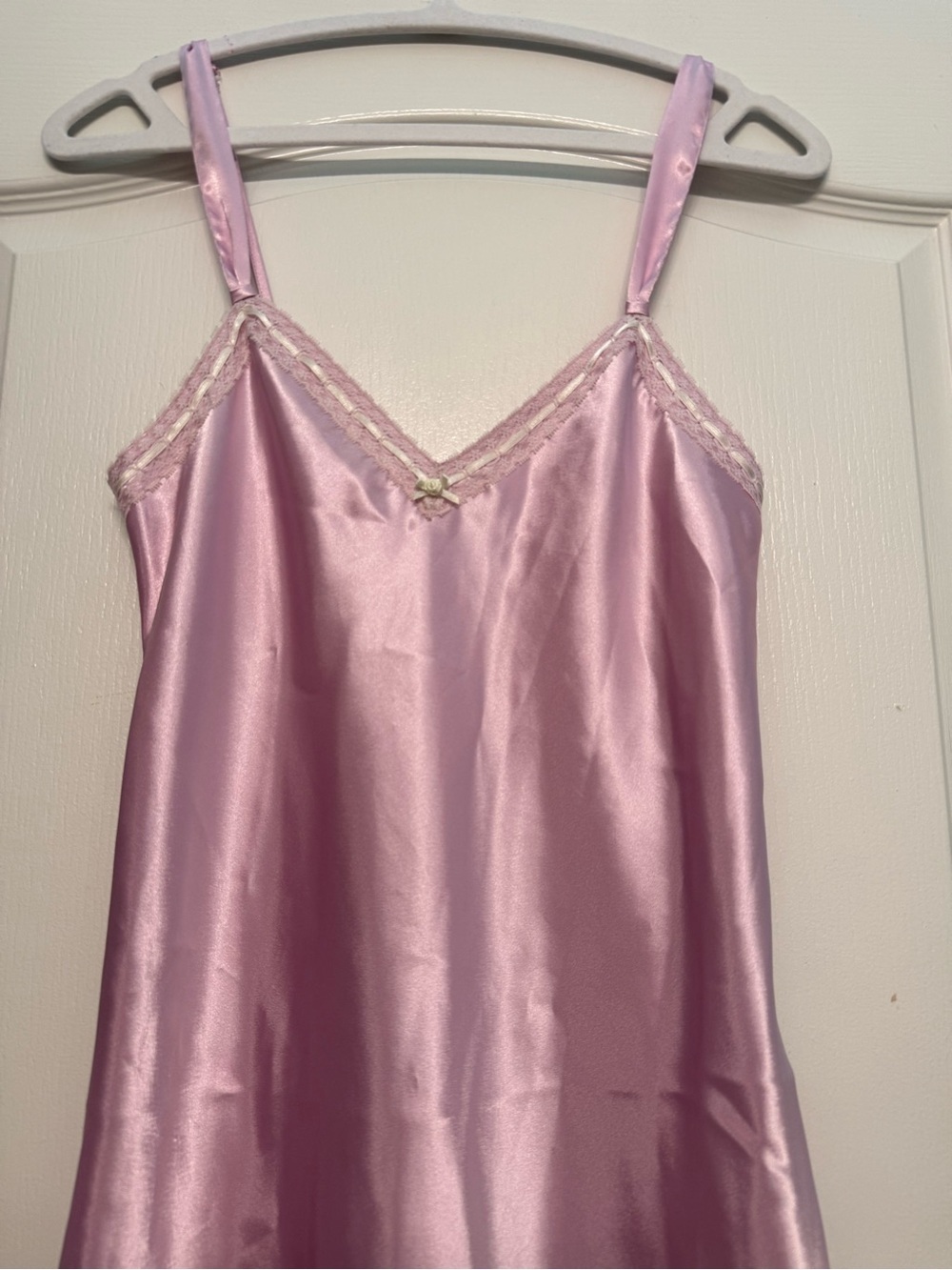 Morgan Taylor Intimates Pink Satin Slip Nightgown Small Coquette Y2K - Picture 2 of 5